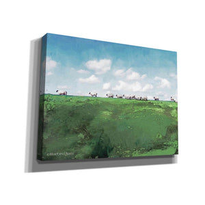 'Distant Hillside Sheep by Day' by Bluebird Barn, Canvas Wall Art,Size B Landscape