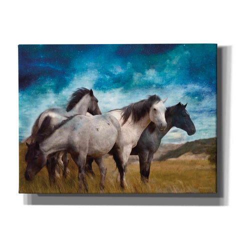 Image of 'Starry Night Horse Herd' by Bluebird Barn, Canvas Wall Art,Size B Landscape