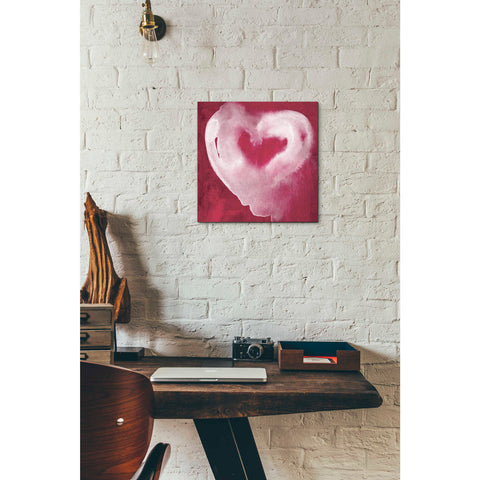 Image of 'Hot Pink Heart' by Linda Woods, Canvas Wall Art,12 x 12
