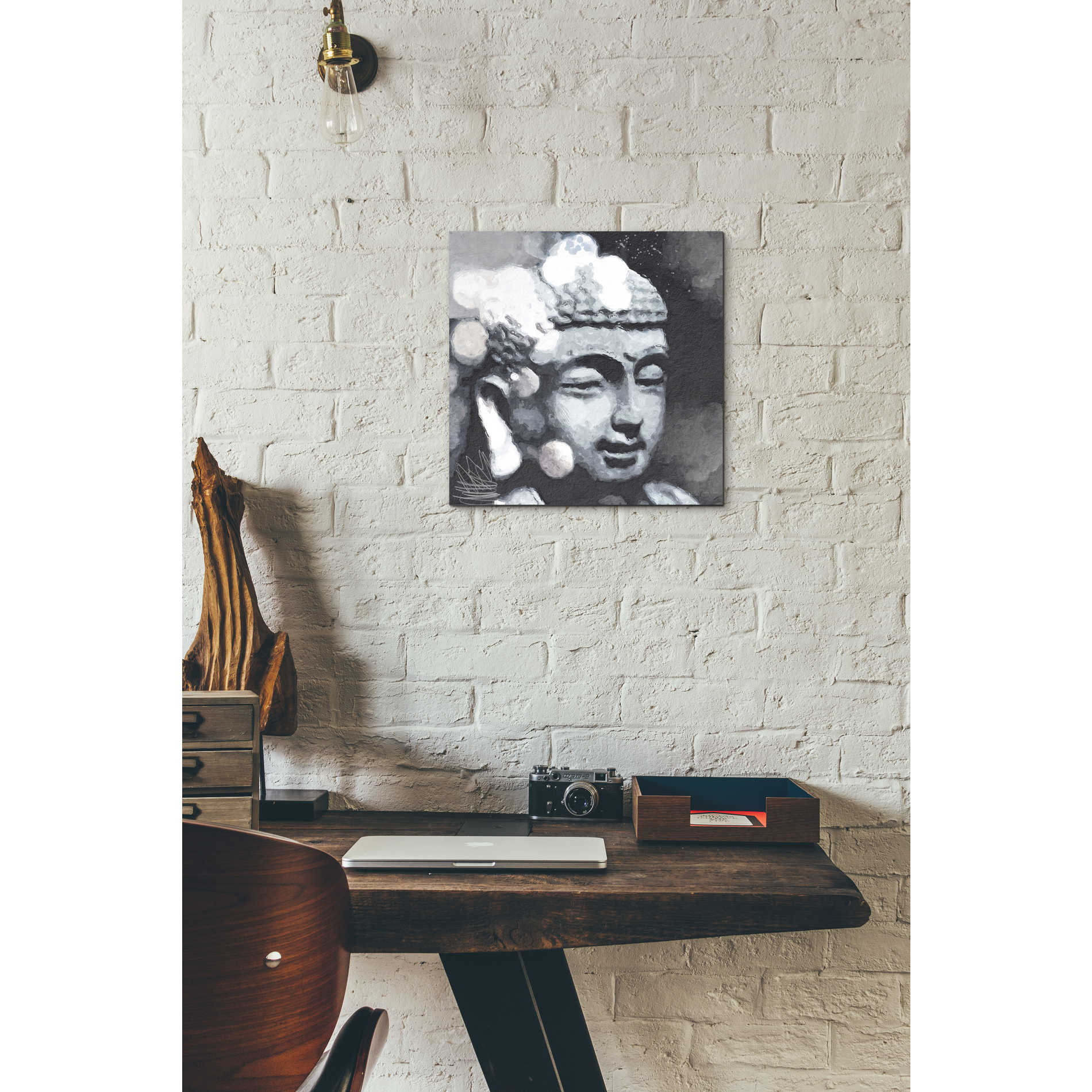 'Peaceful Buddha III' by Linda Woods, Canvas Wall Art,12 x 12