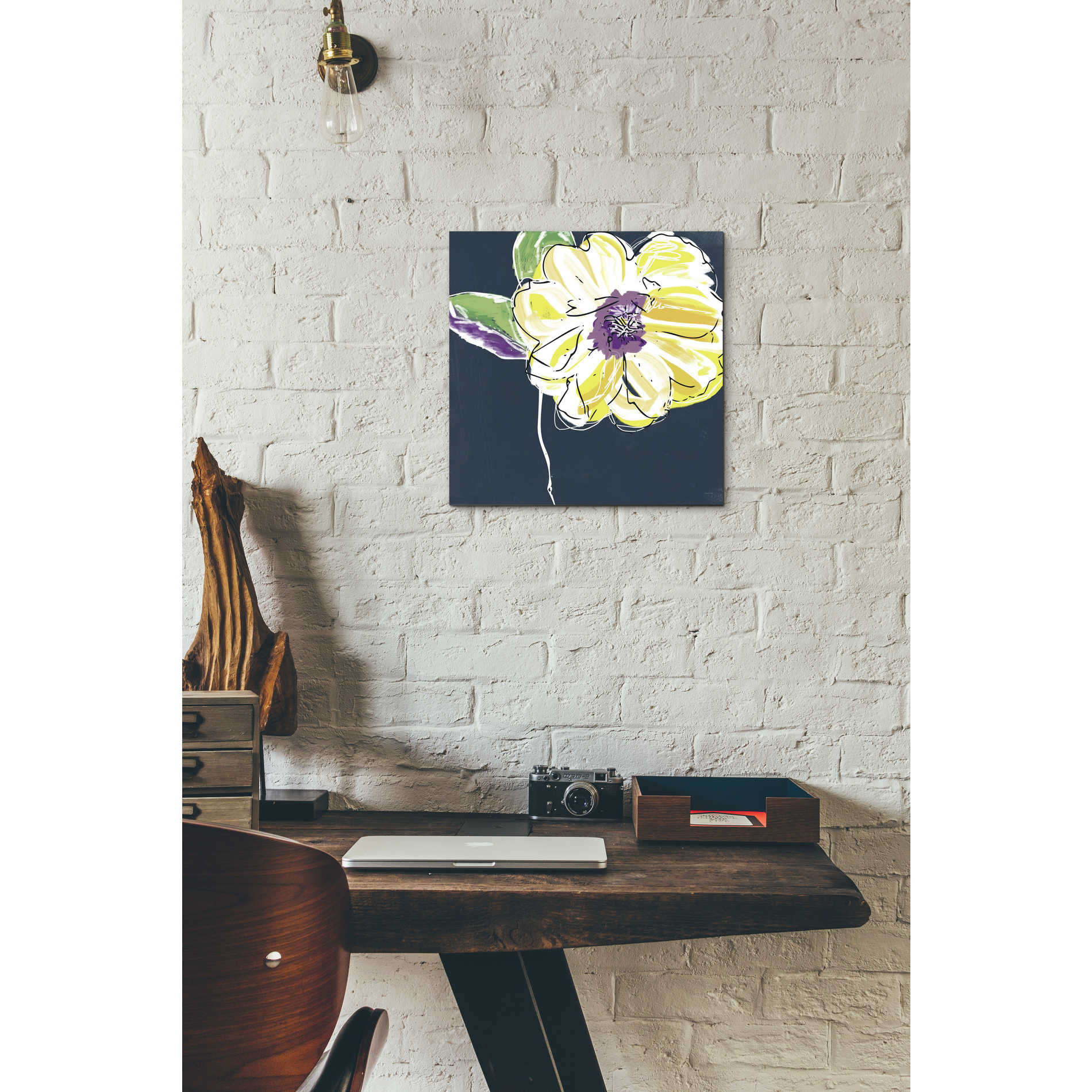 'Yellow Rose' by Linda Woods, Canvas Wall Art,12 x 12