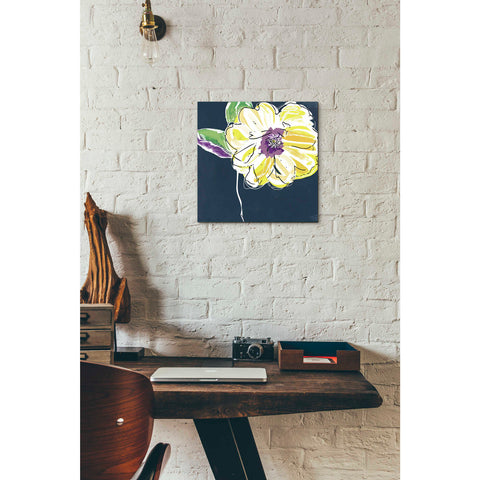 Image of 'Yellow Rose' by Linda Woods, Canvas Wall Art,12 x 12