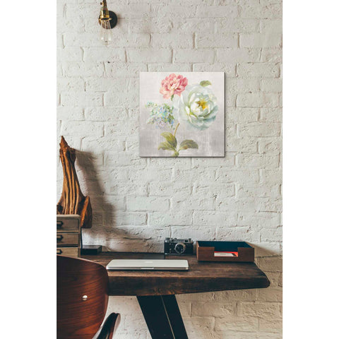 Image of 'Textile Floral Square I No Lace' by Danhui Nai, Canvas Wall Art,12 x 12