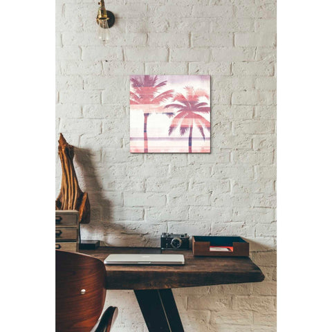 Image of 'Beachscape Palms III Pink Purple' by Michael Mullan, Canvas Wall Art,12 x 12