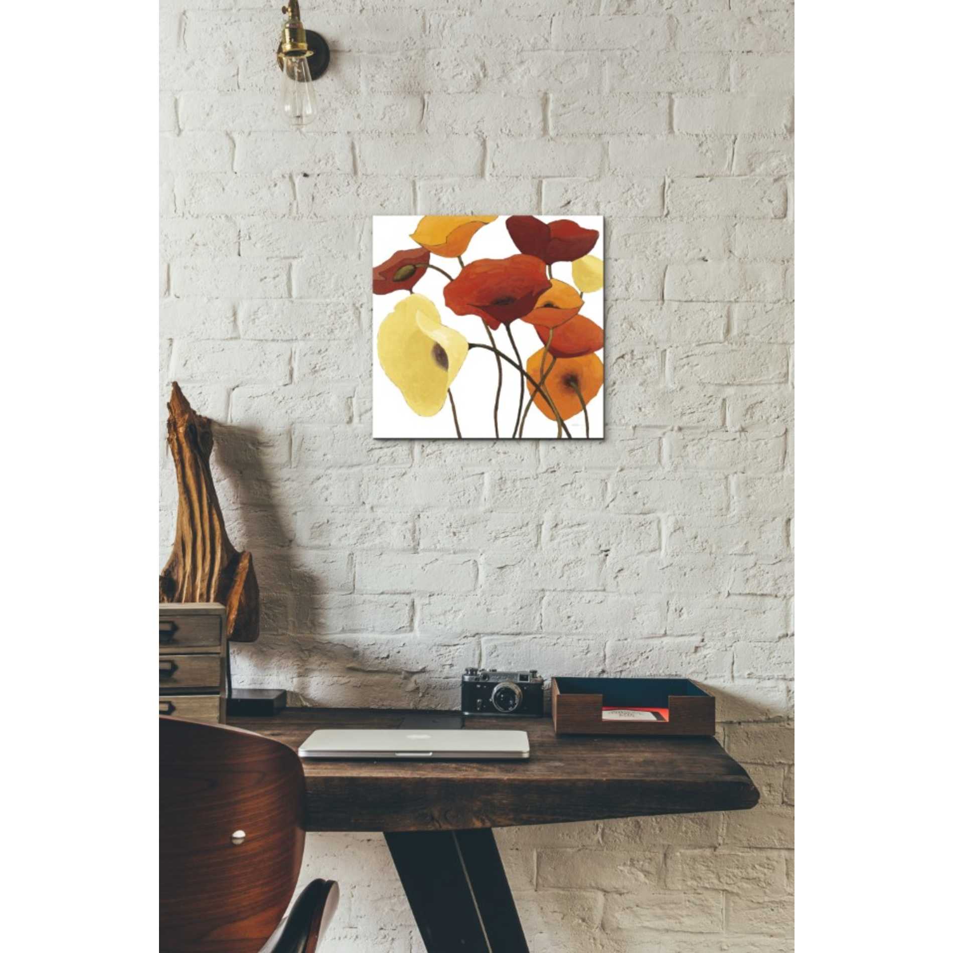 'Up One on White Yellow' by Shirley Novak, Canvas Wall Art,12 x 12