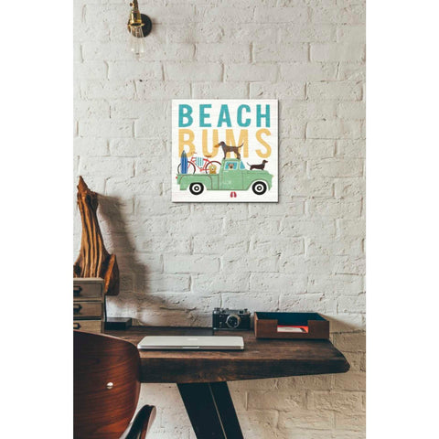 Image of 'Beach Bums Truck I square' by Michael Mullan, Canvas Wall Art,12 x 12