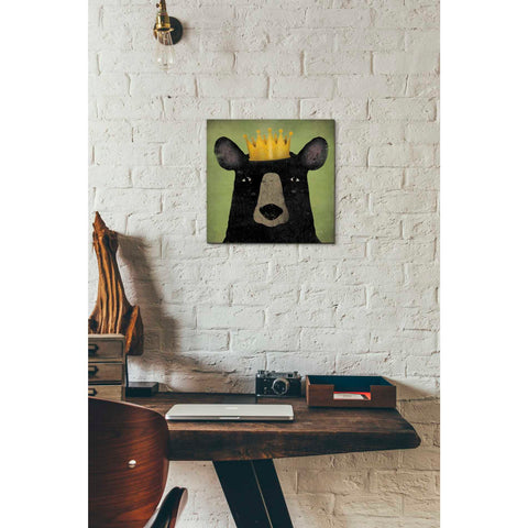 Image of 'The Black Bear with Crown' by Ryan Fowler, Canvas Wall Art,12 x 12