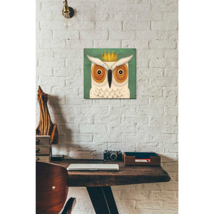 'White Owl with Crown' by Ryan Fowler, Canvas Wall Art,12 x 12