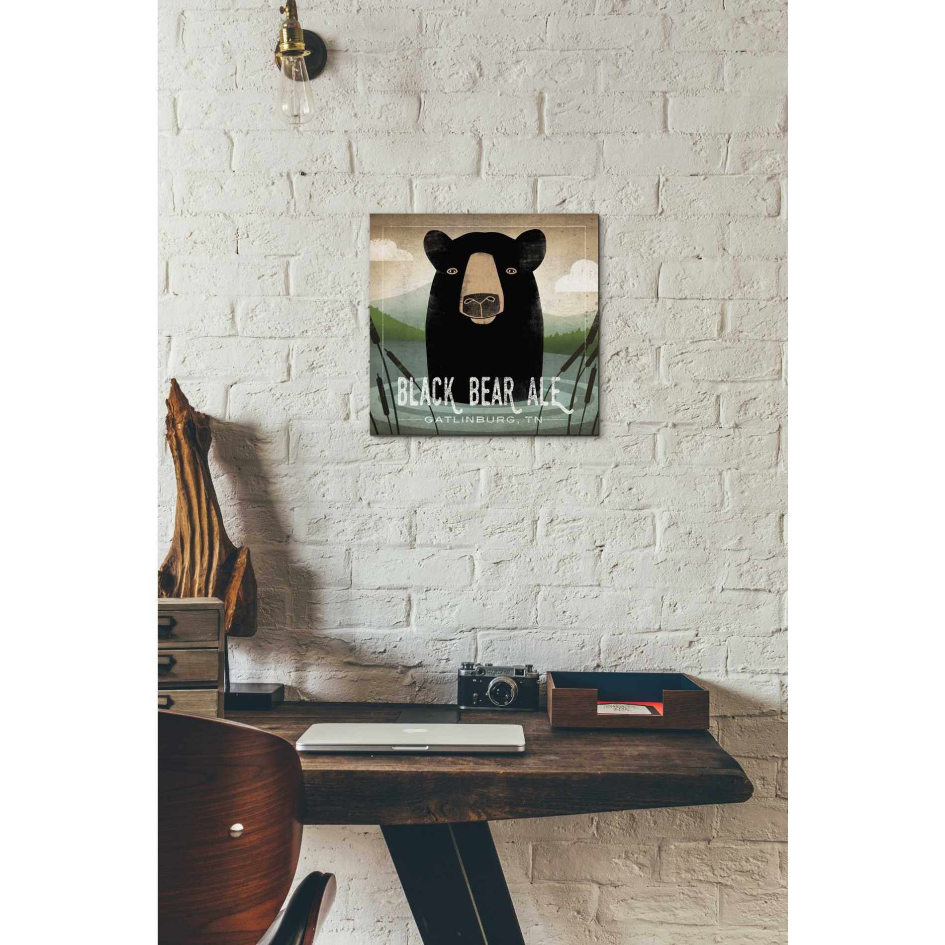 'Skinny Dip Black Bear Ale' by Ryan Fowler, Canvas Wall Art,12 x 12