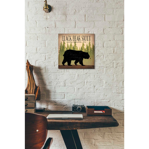 Image of 'Take a Hike Bear Black Bear Stout' by Ryan Fowler, Canvas Wall Art,12 x 12