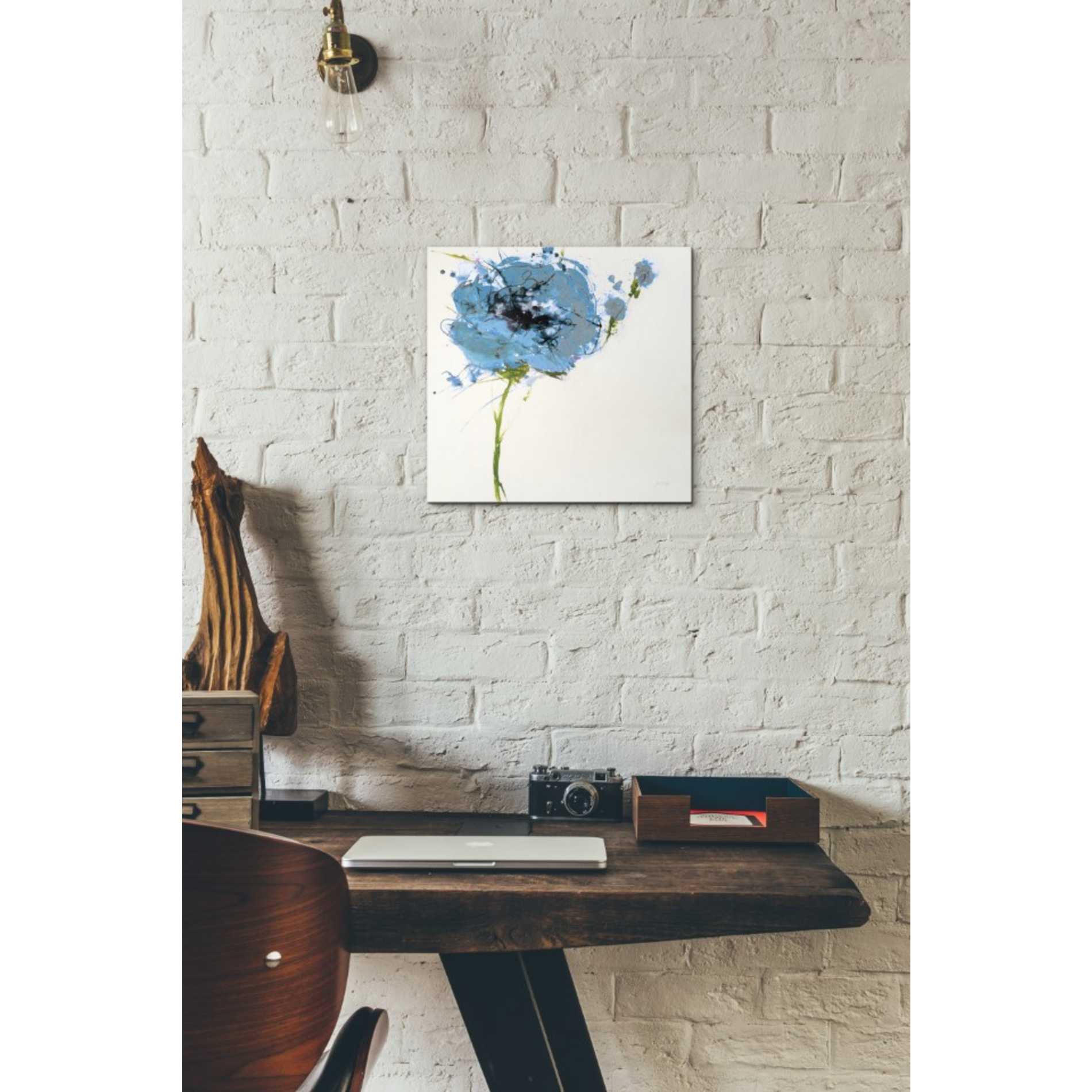 'Turquoise Poppy Master on White' by Jan Griggs, Giclee Canvas Wall Art