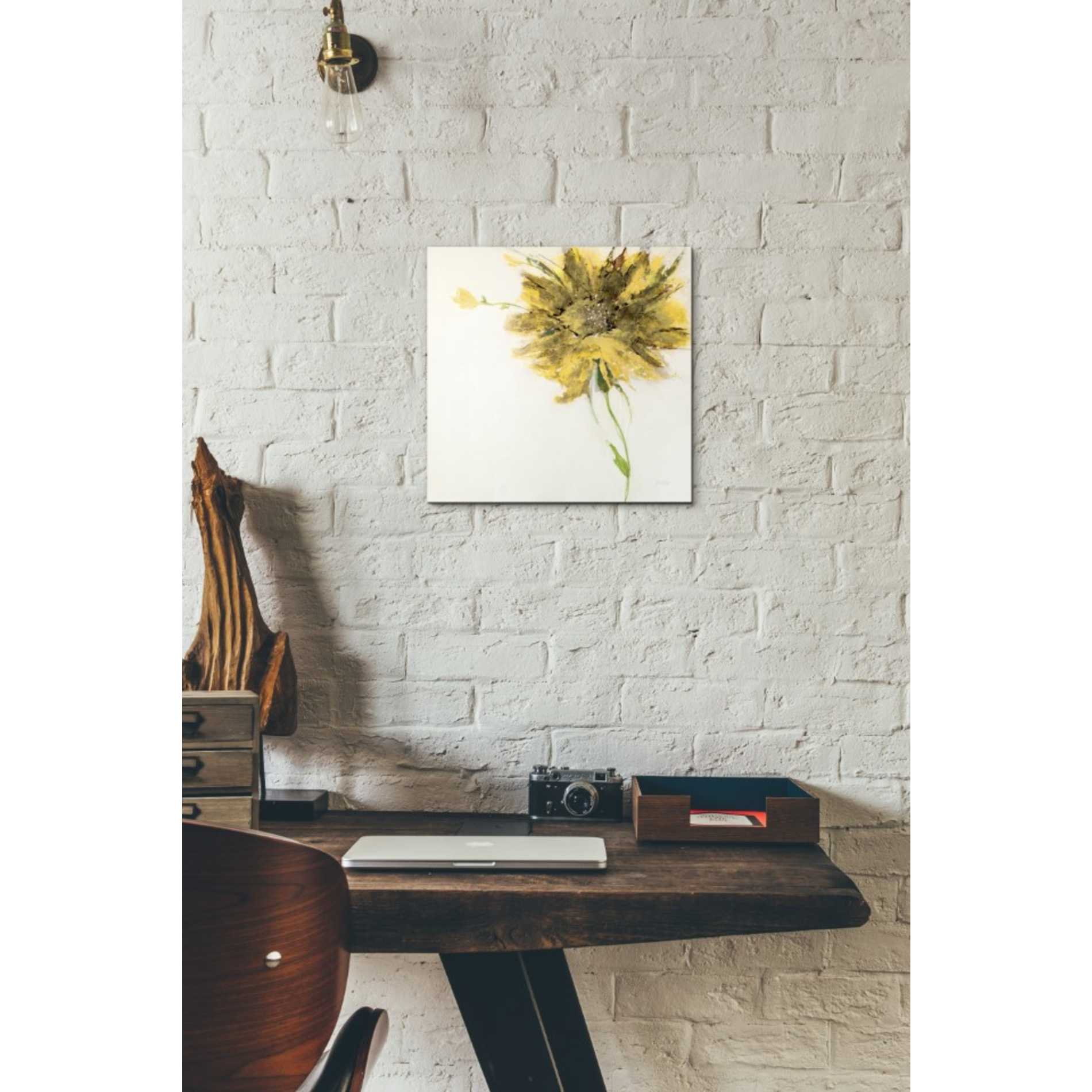 'Yellow Daisy on White' by Jan Griggs, Giclee Canvas Wall Art
