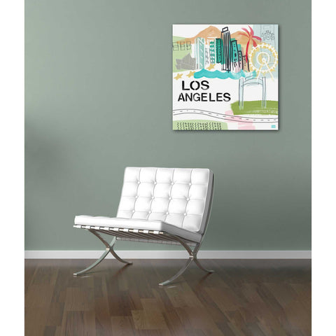 Image of 'Los Angeles' by Linda Woods, Canvas Wall Art,12 x 12
