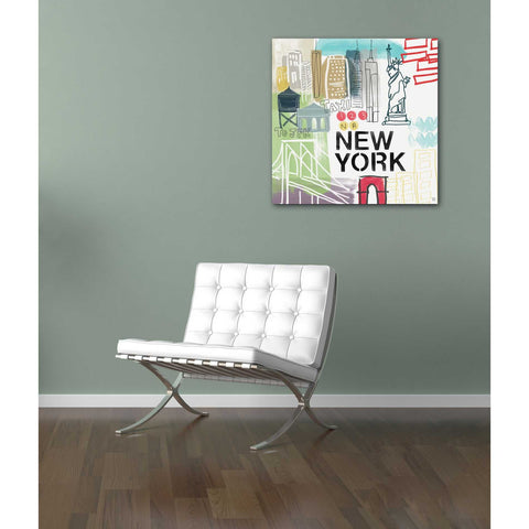 Image of 'New York' by Linda Woods, Canvas Wall Art,12 x 12