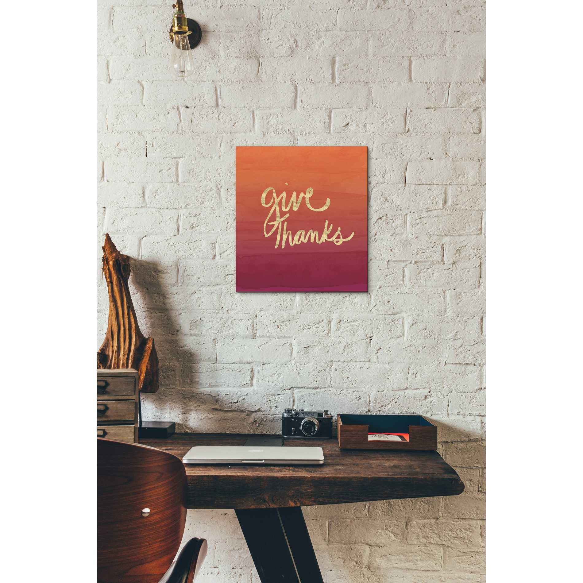 'Give Thanks' by Linda Woods, Canvas Wall Art,12 x 12