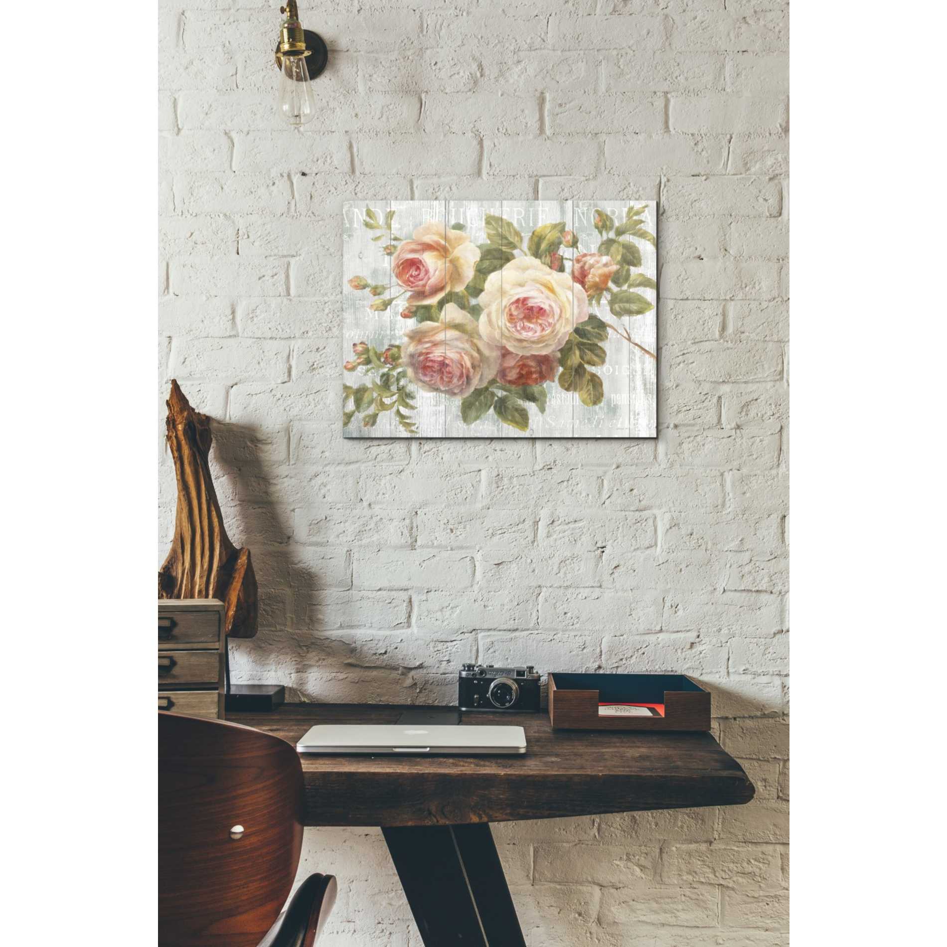 'Vintage Roses on Driftwood' Canvas Wall Art,,12 x 16