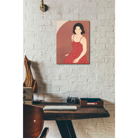 Image of 'A Woman in a Red Dress' by Sai Tamiya, Canvas Wall Art,12 x 16