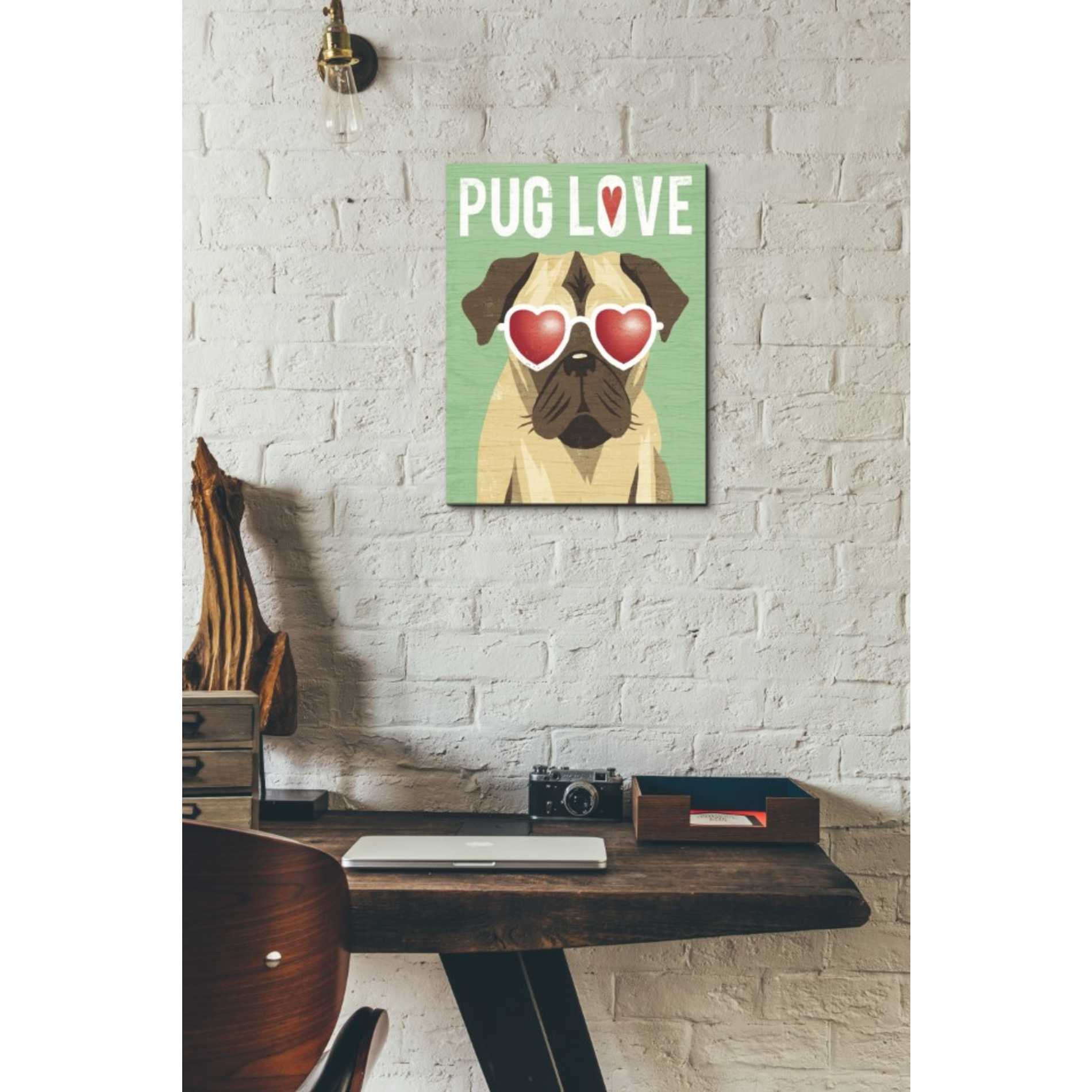 'Beach Bums Pug I Love' by Michael Mullan, Canvas Wall Art,12 x 16