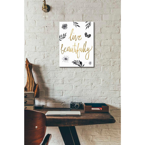 Image of 'Live Beautifully BW' by Sara Zieve Miller, Canvas Wall Art,12 x 16