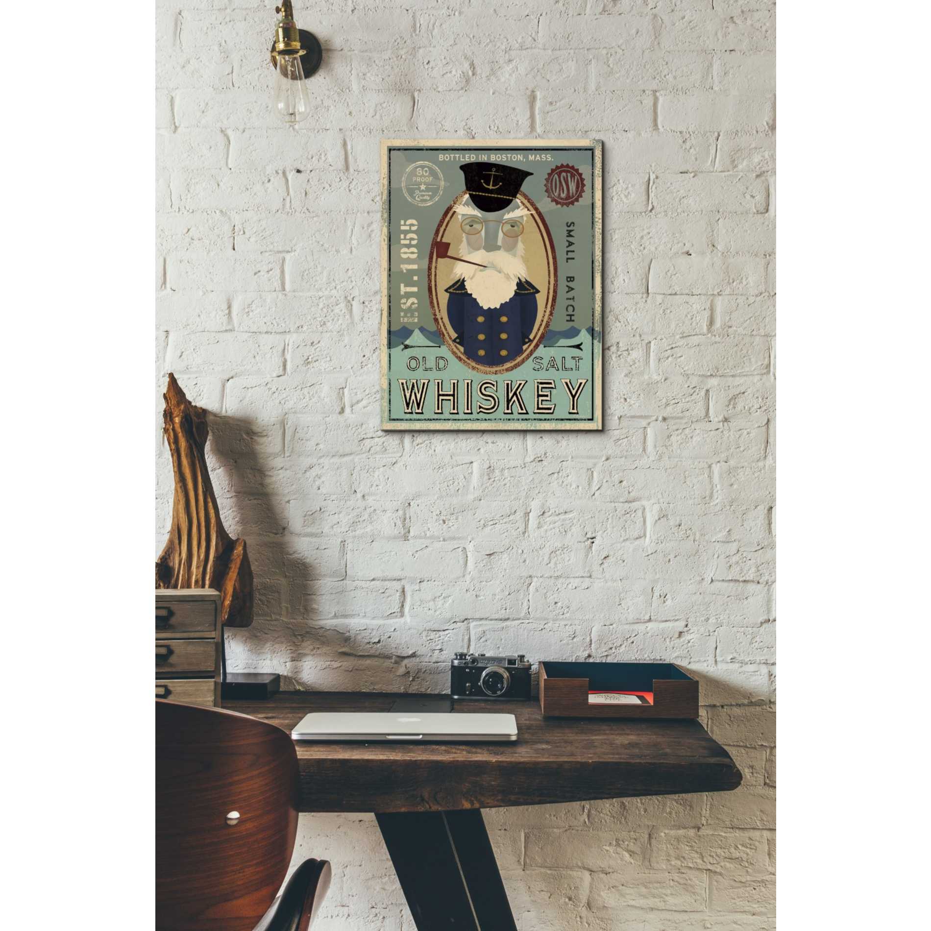 'Fisherman III Old Salt Whiskey' by Ryan Fowler, Canvas Wall Art,12 x 16