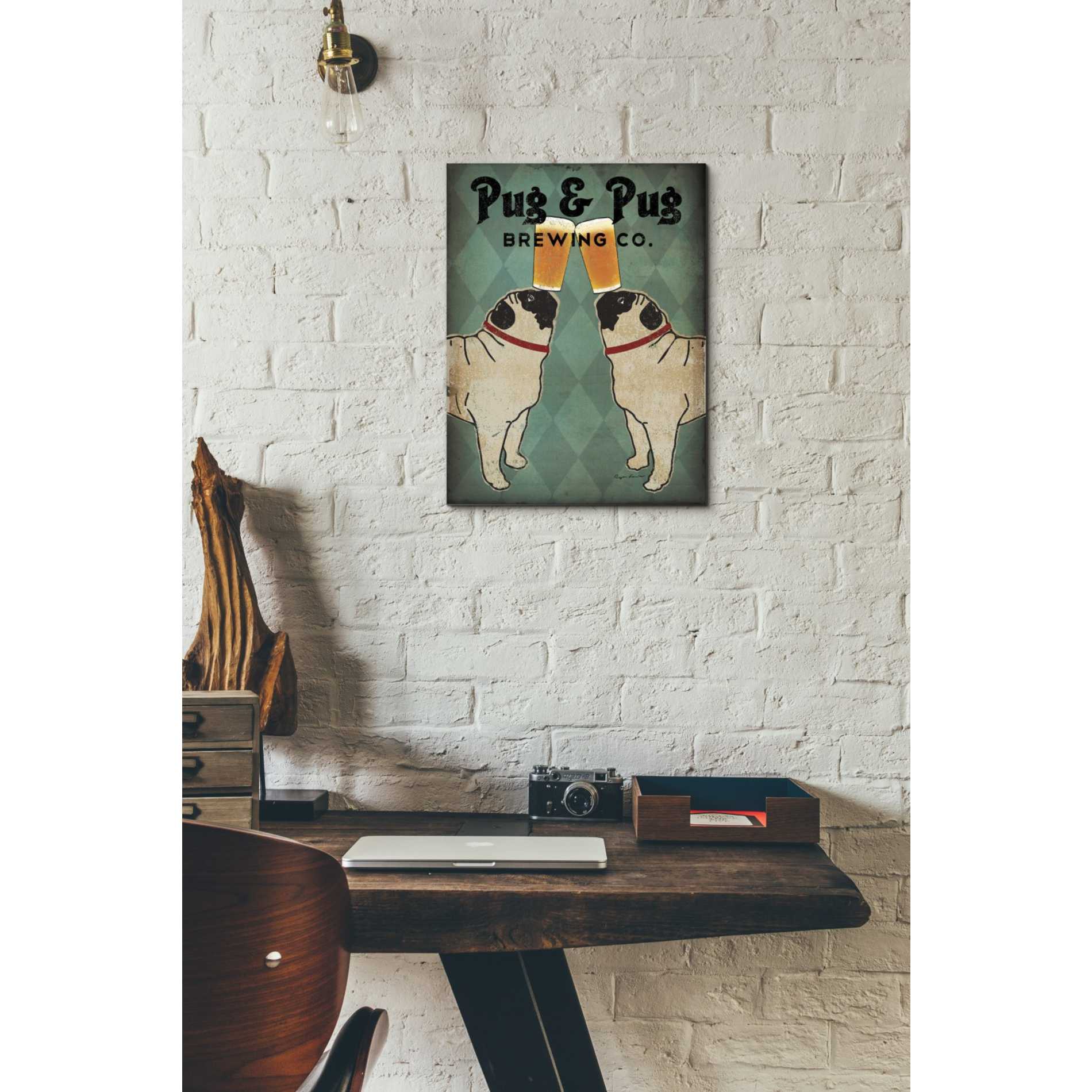 'Pug and Pug Brewing' by Ryan Fowler, Canvas Wall Art,12 x 16