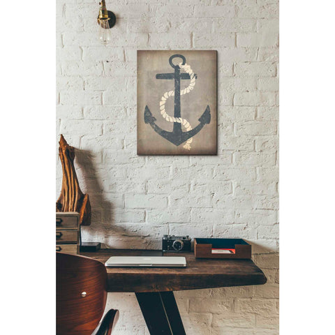 Image of 'Nautical Anchor Vertical Gray' by Ryan Fowler, Canvas Wall Art,12 x 16