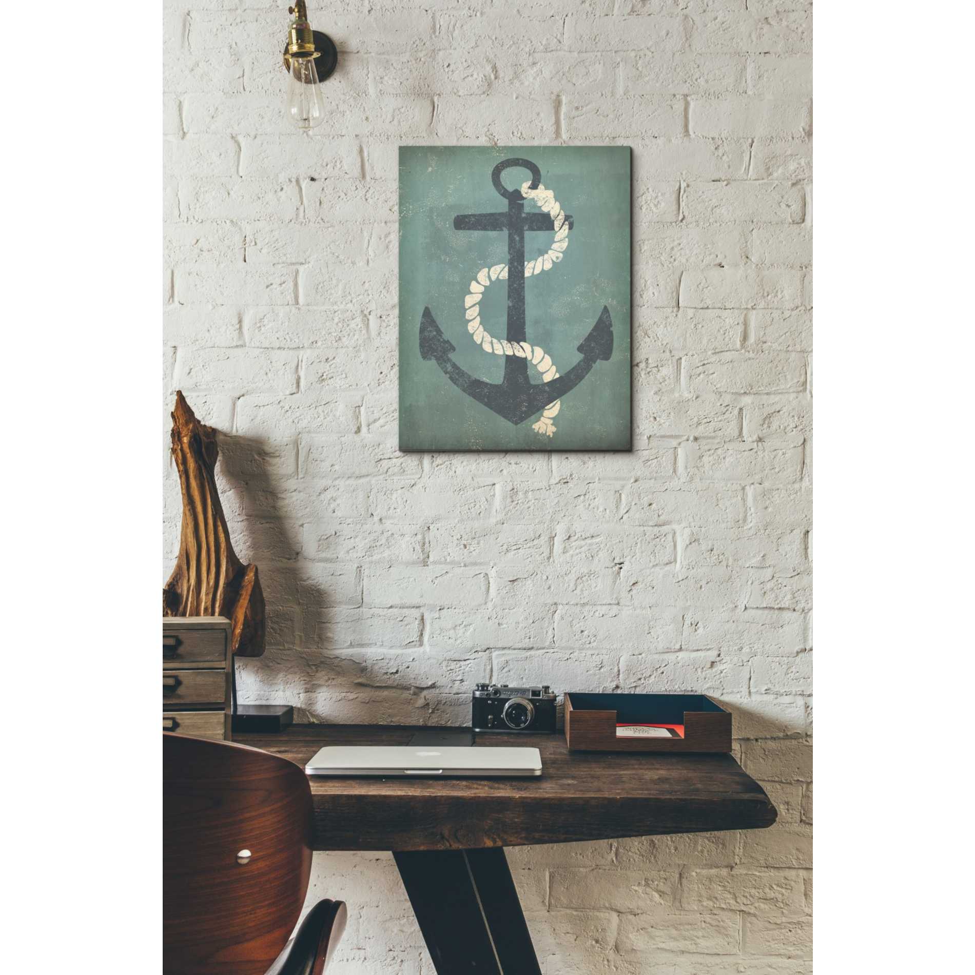 'Nautical Anchor Vertical Blue' by Ryan Fowler, Canvas Wall Art,12 x 16