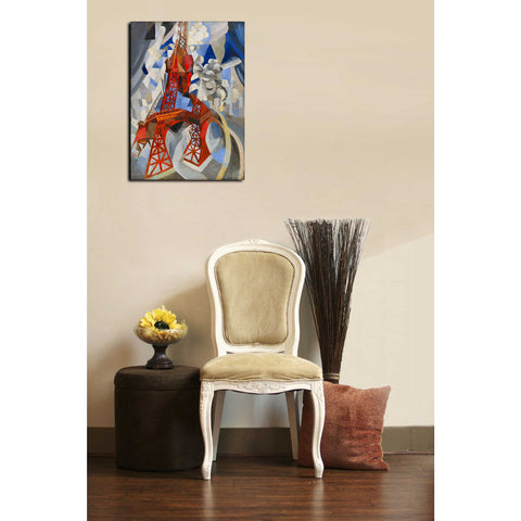 Image of 'Red Eiffel Tower' by Robert Delaunay Canvas Wall Art,18 x 24