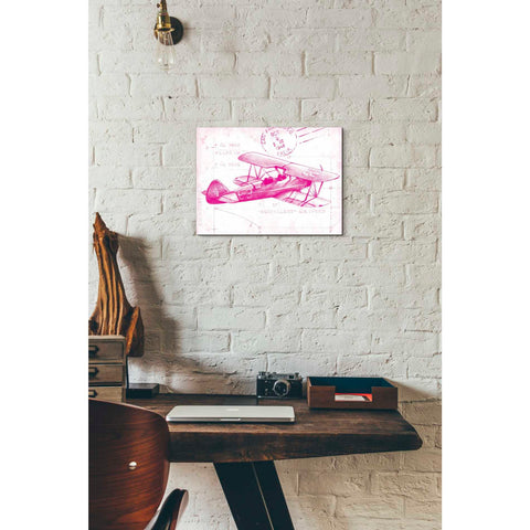 Image of 'Flight Schematic I in Pink' by Ethan Harper Canvas Wall Art,16 x 12