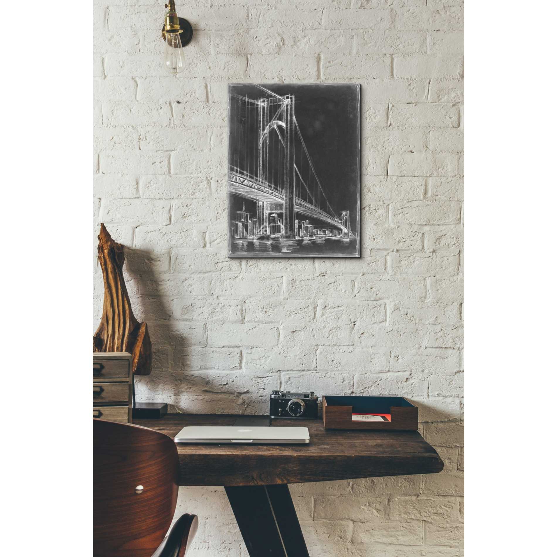 'Suspension Bridge Blueprint II' by Ethan Harper Canvas Wall Art,12 x 16
