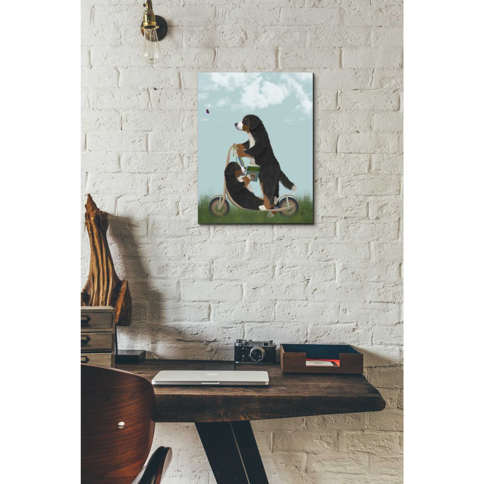'Bernese Scooter' by Fab Funky Giclee Canvas Wall Art
