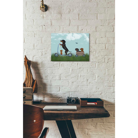 Image of 'Dachshund Scooter' by Fab Funky Giclee Canvas Wall Art