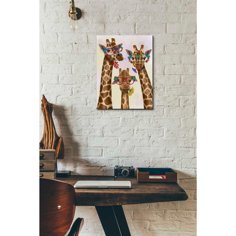 Image of 'Giraffe and Flower Glasses, Trio' by Fab Funky Canvas Wall Art,12 x 16