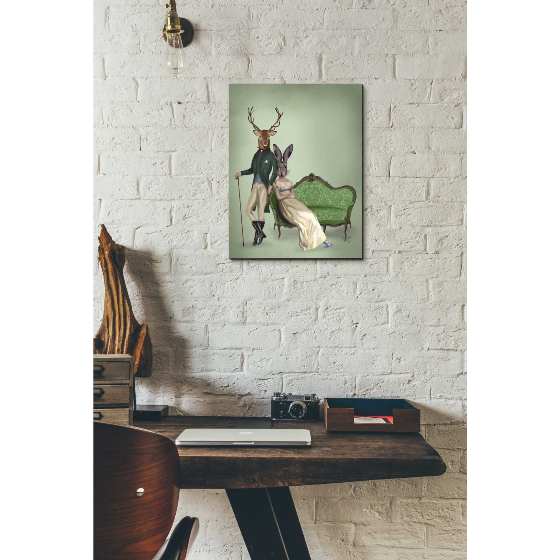 'Mr Deer and Mrs Rabbit' by Fab Funky Giclee Canvas Wall Art