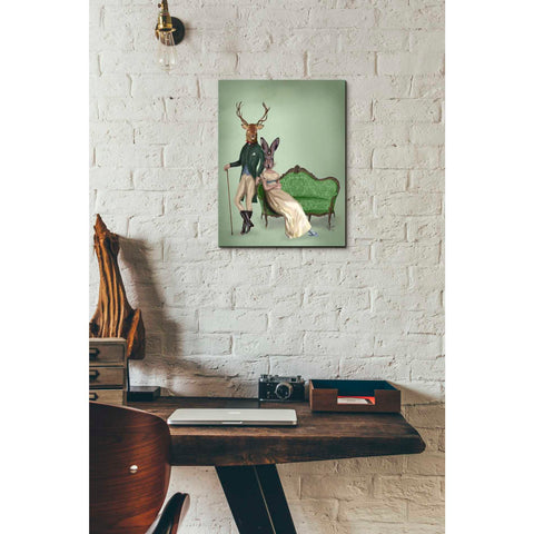 Image of 'Mr Deer and Mrs Rabbit' by Fab Funky Giclee Canvas Wall Art