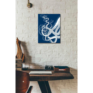 'Octopus Tentacles Blue And White' by Fab Funky Giclee Canvas Wall Art