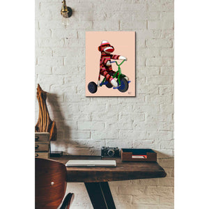 'Sock Monkey Tricycle' by Fab Funky Giclee Canvas Wall Art