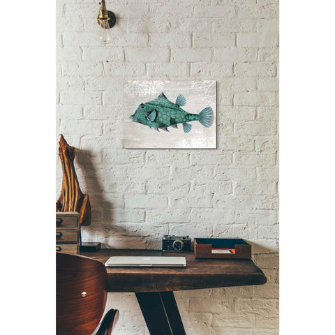 Image of 'Turquoise Turret Fish' by Fab Funky Giclee Canvas Wall Art