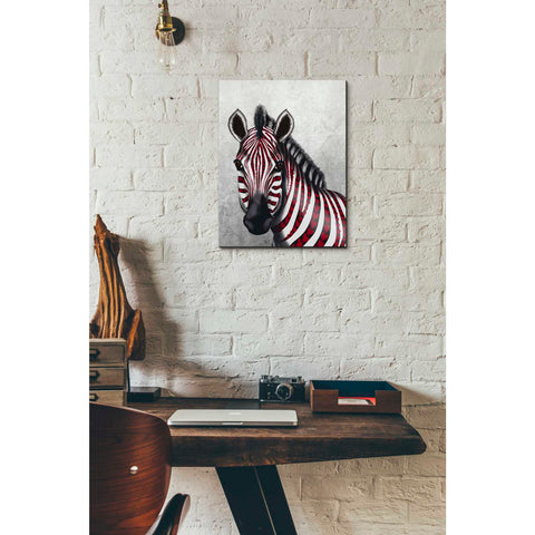 Image of 'Zebra, Red Love Hearts' by Fab Funky Giclee Canvas Wall Art