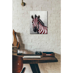 'Zebra, Red Love Hearts' by Fab Funky Giclee Canvas Wall Art