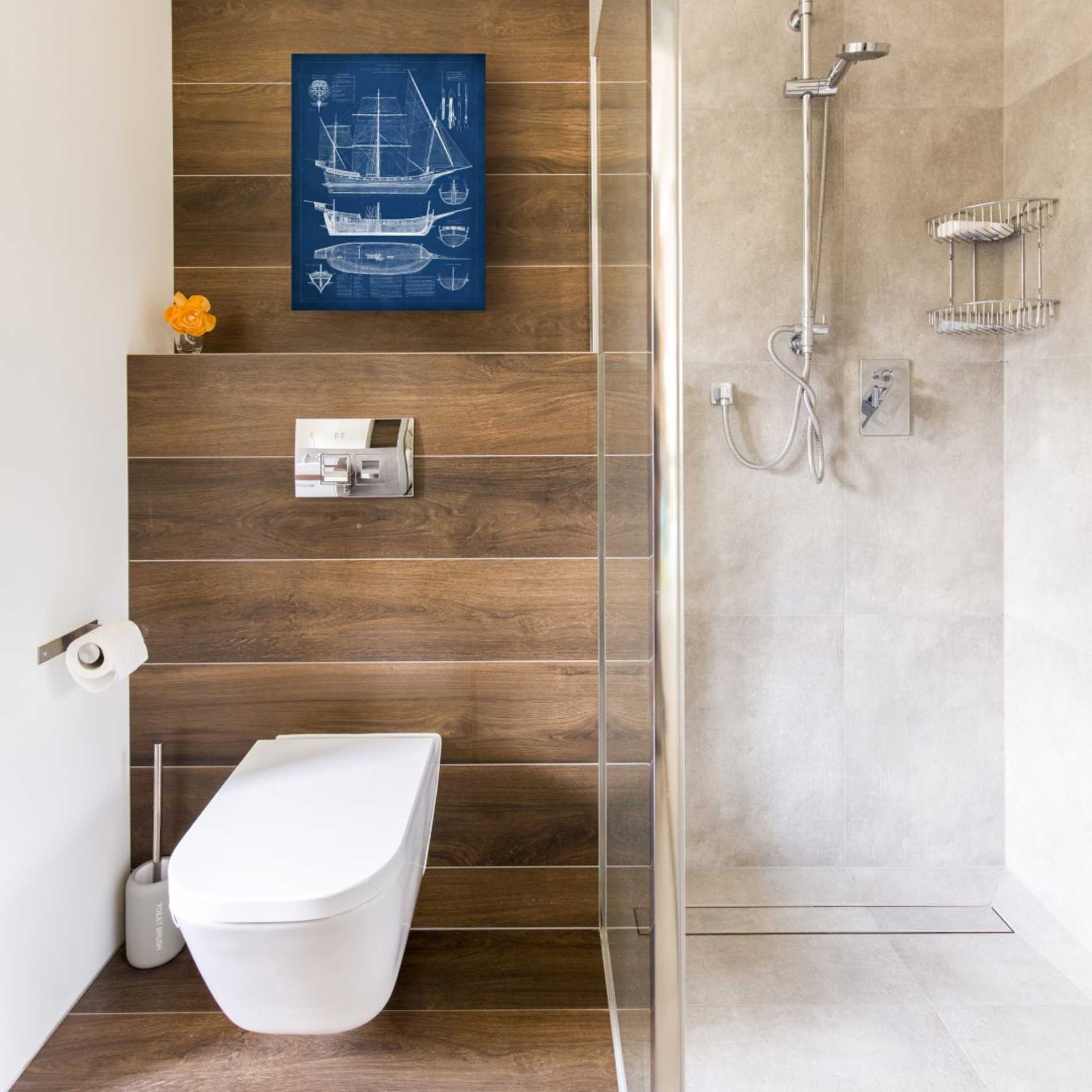 'Antique Ship Blueprint I' by Vision Studio Giclee Canvas Wall Art