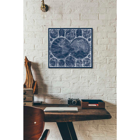 Image of 'World Globes Blueprint' by Vision Studio Giclee Canvas Wall Art