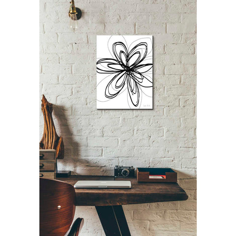 Image of 'Black Ink Flower I' by Linda Woods, Canvas Wall Art,12 x 16