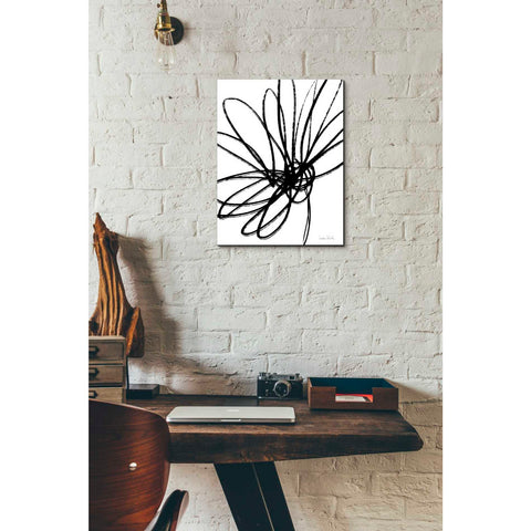 Image of 'Black Ink Flower Ii' by Linda Woods, Canvas Wall Art,12 x 16