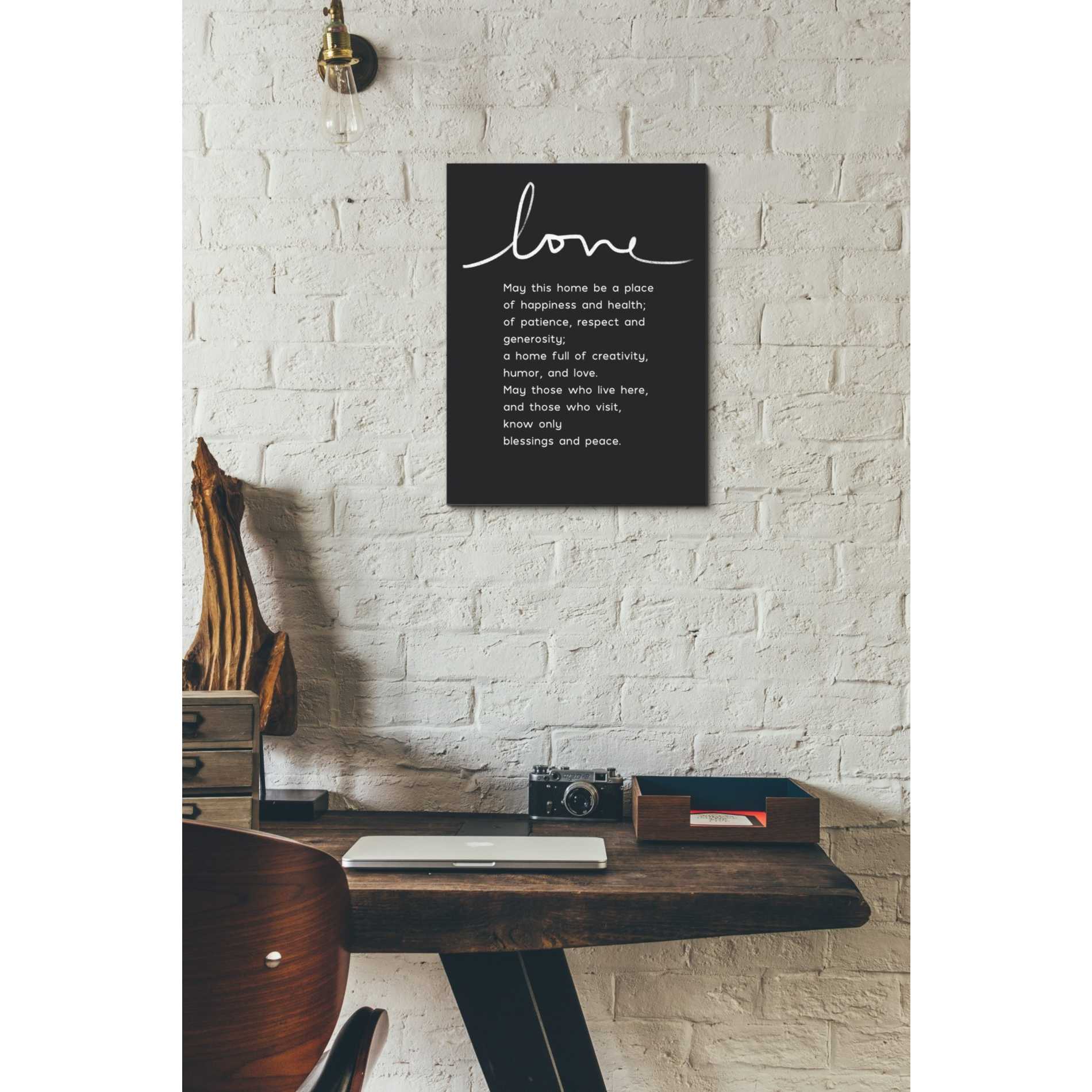 'Home Blessing BW' by Linda Woods, Canvas Wall Art,12 x 16