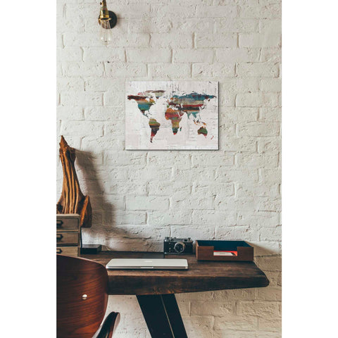 Image of 'Painted World Map IV' by Irena Orlov, Canvas Wall Art,16 x 12