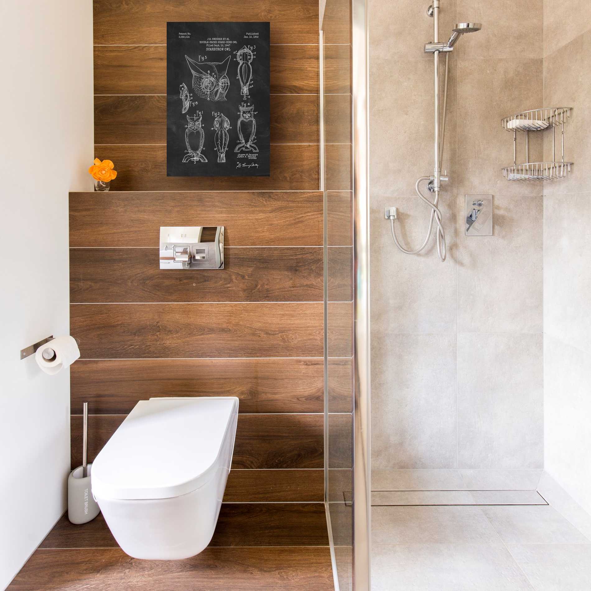 'Scarecrow Owl Blueprint Patent Chalkboard' Canvas Wall Art,12 x 18