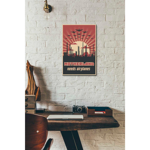 Image of 'Motherland Needs Airplanes' Canvas Wall Art,12 x 18