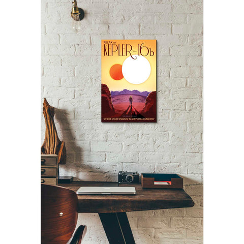 Image of 'Visions of the Future: Kepler-16b' Canvas Wall Art,12 x 18