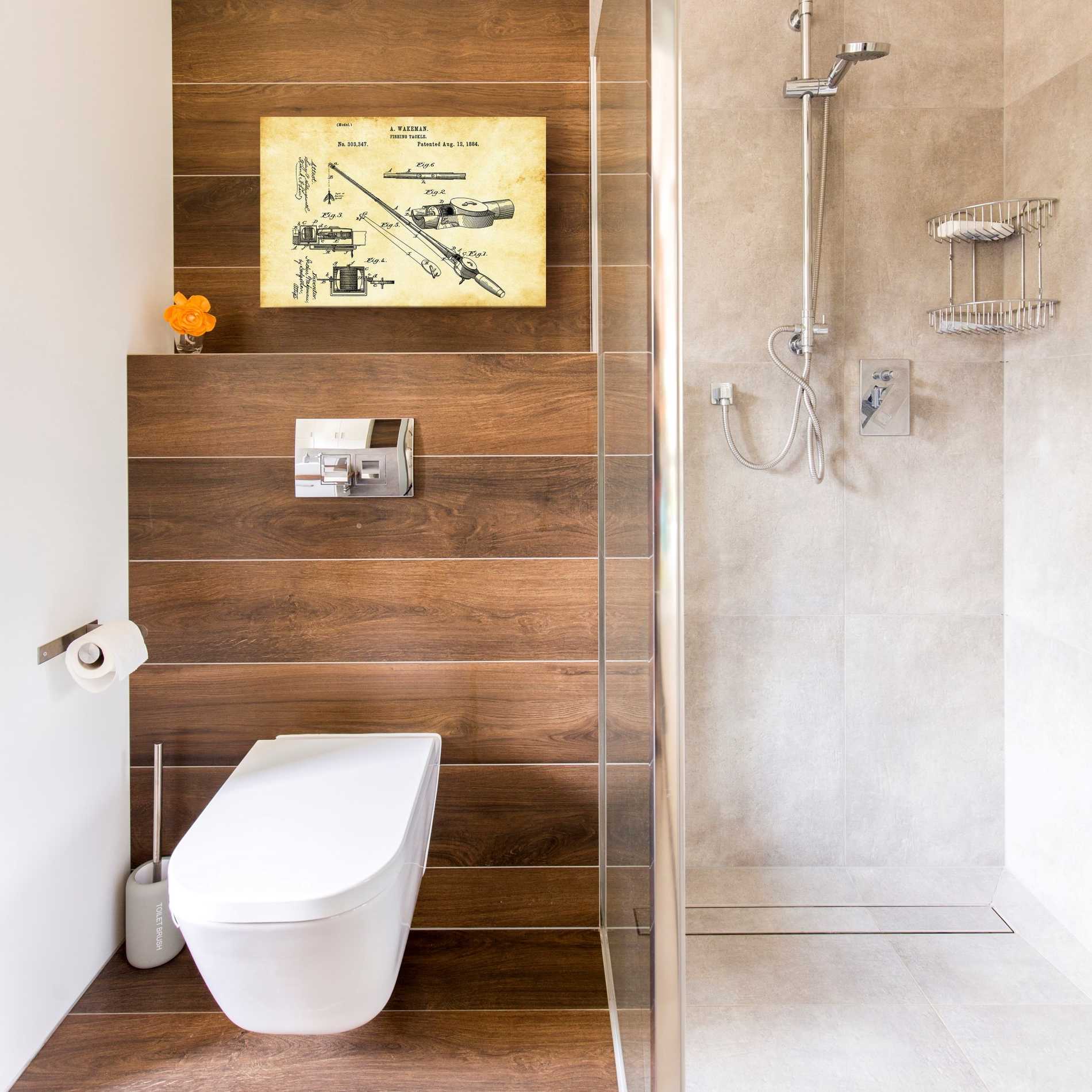 "Fishing Tackle Vintage Patent Blueprint" Giclee Canvas Wall Art